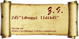 Zöldhegyi Ildikó névjegykártya